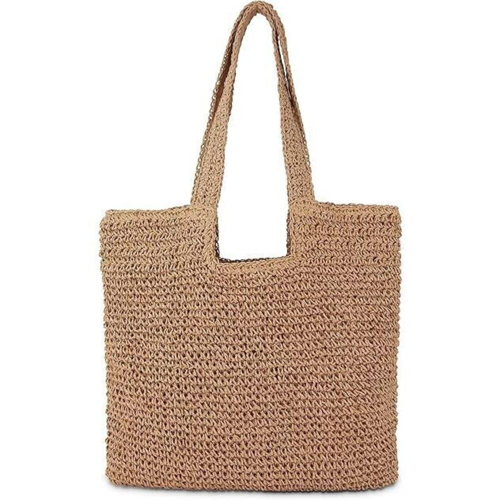 Straw Beach Tote Bag: Large Summer Boho Woven Bags - Rattan Handmade Shoulder